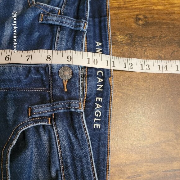 American Eagle Jeans 4 S Super Hi Rise Jegging Next Level Stretch Medium Dark - Picture 9 of 12